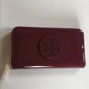 Tory Burch Stacked Patent Zip Continental